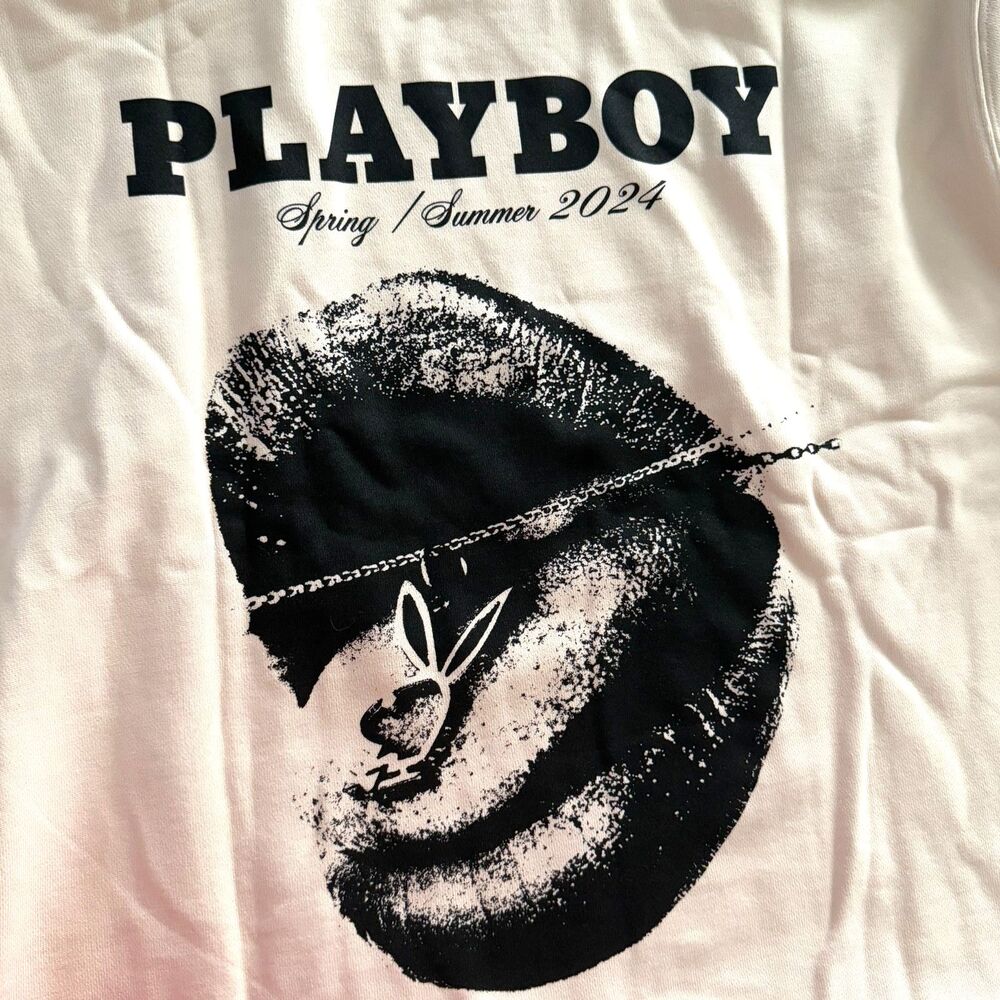 Homme Femme Playboy Tongue Tied Pullover Hoodie Graphic Collab Streetwear XXL